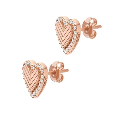 Afbeelding van Armani dames Oorstekers met zirkonia EG3627221 in de kleur Roségoud