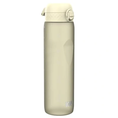 Afbeelding van ION8 Drinkfles, 1 l, 1000 ml, lekvrij, gemakkelijk te openen, veilige vergrendeling, draaggreep, vaatwasmachinebestendig, BPA vrij, ideaal voor sport en sportschool, crèmewit