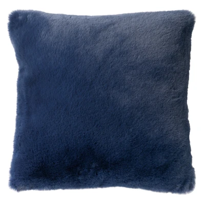 Afbeelding van Dutch Decor ZAYA Sierkussen 45x45 cm bontlook effen kleur Insignia Blue donkerblauw
