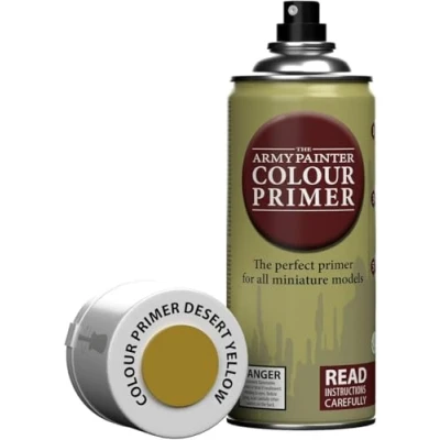 Afbeelding van The Army Painter, Colour primer Desert Yellow, 400 ml acrylspray, woestijngeel, voor het schilderen van figuren Warhammer en Dungeon Dragon