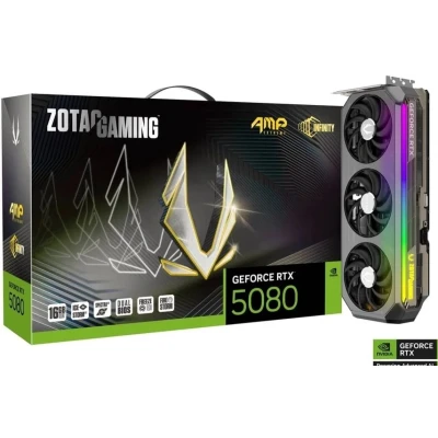 Afbeelding van ZOTAC GAMING GeForce RTX 5080 AMP Extreme INFINITY Videokaart 16GB GDDR7 PCIe 5.0 1x HDMI 3x DisplayPort