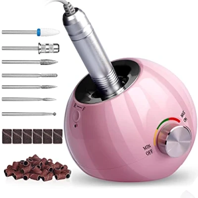 Afbeelding van AZ GOGO professionele nagelschuurmachine, 30.000 omw/min, nagelschuurmachine voor manicure, pedicure, elektrische nagelvijl met 7 schuuropzetstukken salon en thuis, verwijderen van