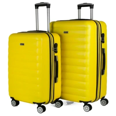 Afbeelding van ITACA Reiskoffer met 4 wielen, trolley 55/65/75 cm en lichte, rekbare ABS tas. 3 kleine, middelgrote 71200