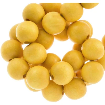 Afbeelding van Houten Kralen Intense Look (10 mm) Yellow (86 stuks)