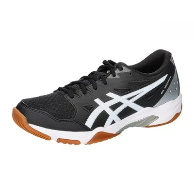 Afbeelding van Asics Gelrocket 11 Volleybalschoenen, Dames, Maat: 43.5, Black/pure silver Imitatieleer/ textiel