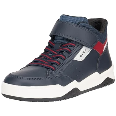 Afbeelding van Geox Perth BOY Sneakers hoog voor kinderen, Maat: 38, Navy/red Imitatieleer/ textiel