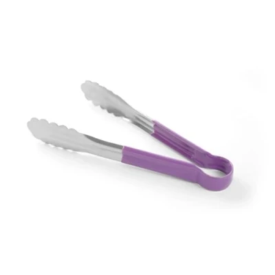 Afbeelding van Hendi Keuken / Serveertang RVS 25cm PVC Handgreep Paars