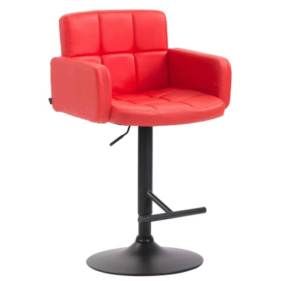 Afbeelding van Barkruk Mosjoen Kunstleer Zwart Frame Rood
