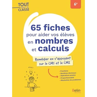Afbeelding van 65 FICHES POUR AIDER LES ELEVES DE 6E EN S&#039;APPUYANT SUR LE C