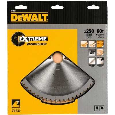 Afbeelding van DeWALT Cirkelzaagblad voor Hout Extreme Ø 250mm Asgat 30mm 60T DT4352 QZ