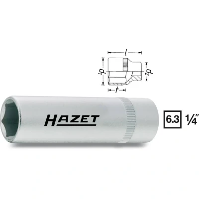 Afbeelding van HAZET 850LG 6 Steeksleutelelement DIN3124, ISO2725 1 Chroom vanadium staal gekarteld