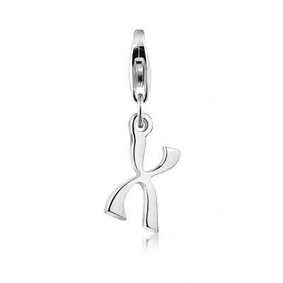 Afbeelding van Nenalina Dames Bedel Bedeltje Letter Hanger in 925 Sterling Zilver voor alle gangbare Charm en Bedeldrager
