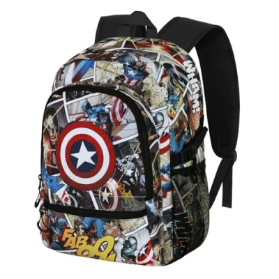 Afbeelding van Karactermania Marvel Captain America Comic FIGHT FAN 2.2 Rugzak Backpack met trolley bevestiging