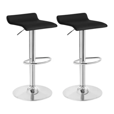 Afbeelding van WOLTU BH11ws 2 Barkrukken Set van in hoogte verstelbaar en 360 draaibaar,Barstoelen Wit Kunstleer