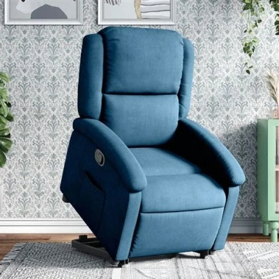 Image de vidaXL Fauteuil inclinable bleu velours
