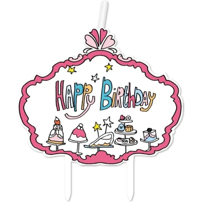 Afbeelding van Blok kaars Happy Birthday