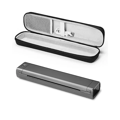 Afbeelding van Phomemo M08F Draagbare thermische printer, A4, 210 x 297 mm, draadloze bluetooth reisprinter voor auto, kantoor, thuis, met 1 opbergkoffer