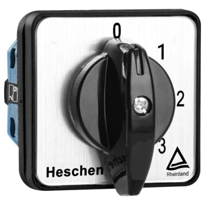 Afbeelding van Heschen Universele schakelaar met roterende nok, SZW26 20/0 4.2, 660 V 20 A, 5 posities, 2 fasen, 8 klemmen, CE