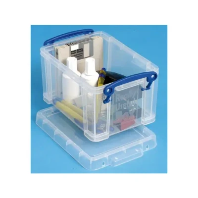 Afbeelding van Really Useful Box opbergdoos 64 liter met opening aan de voorkant, transparant