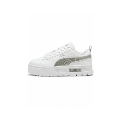 Afbeelding van Puma Mayze Glitter Sneakers laag voor kinderen, Maat: 31, White silver Kunststof/ textiel