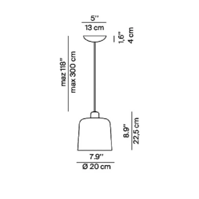 Afbeelding van Luceplan Zile hanglamp small Ø20 Dove Gray