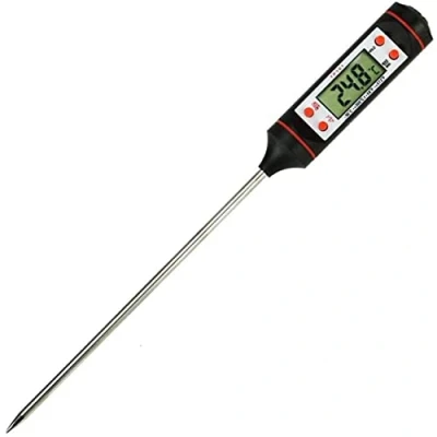 Afbeelding van Kookthermometer, keukenthermometer, vleesthermometer, ultralang, direct aflezen, met knop C/F, grill, BBQ, biefstuk, snoep, melk, water, bad, gebak Energy01