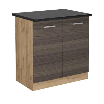 Afbeelding van Vicco Wastafelkast R Line, Edel grijs/Krachtige eik goud, 80 cm , WB Antraciet