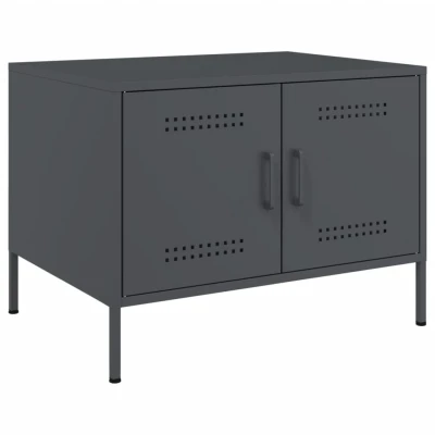 Afbeelding van Salontafel 68x50x50,5 cm koudgewalst staal antracietkleurig