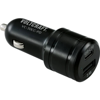 Afbeelding van VOLTCRAFT VC 30CC PD Auto USB oplader 2 x USB, C bus Power Delivery (USB PD)