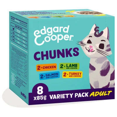 Afbeelding van 6x Edgard &amp; Cooper Kattenvoer Adult Multipack 8 x 85 gr