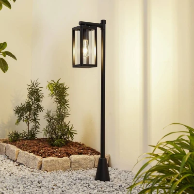Afbeelding van Lucande Siveta tuinpadverlichting, 100 cm, 1 lamp, zwart, aluminium