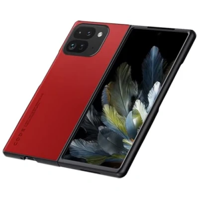 Afbeelding van HONLEN Google Pixel 9 Pro Fold (7,8 inch) hoes zakelijke telefoon lederen achterkant rood