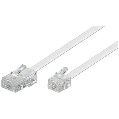 Afbeelding van Wentronic Modulaire kabel 4 polig 8P4C stekker op 6P4C 10m wit (geïmporteerd uit Duitsland)