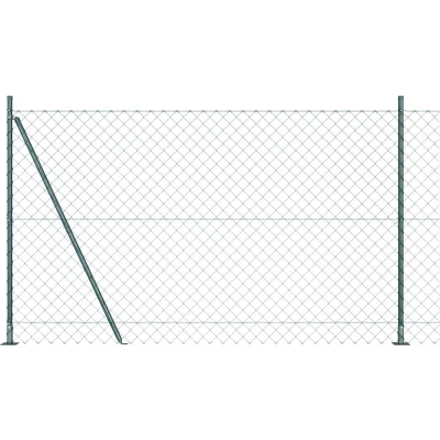 Afbeelding van vidaXL Kettinglink Hek met 13 Flenspalen 1.6x25 m Geëgalvaniseerd Staal