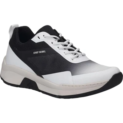 Afbeelding van Josef Seibel Mitchell Sneakers laag, Heren, Maat: 47, Schwarz weiss Textiel