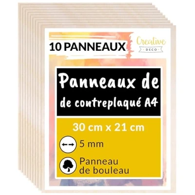 Afbeelding van Creative Deco 10 x A4 Multiplex Platen 5mm 300 210 5 mm Baltische Berkenhoutlaag Perfect voor Pyrografie, Lasersnijden, CNC router, Modellering, Fretwerk, Rolzaag