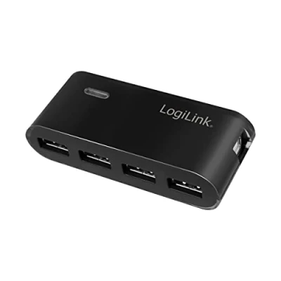 Afbeelding van LogiLink UA0085 USB 2.0 hub 4 poorten Zwart