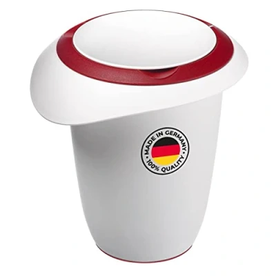 Afbeelding van Westmark Mengkan met deksel, tweedelig, 1 l, schenktuit, kunststof, wit/rood, 3151227R