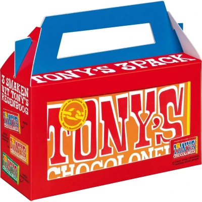 Afbeelding van Chocolade Tony&#039;s Chocolonely Rainbowpack Classic 3 repen à 180gr