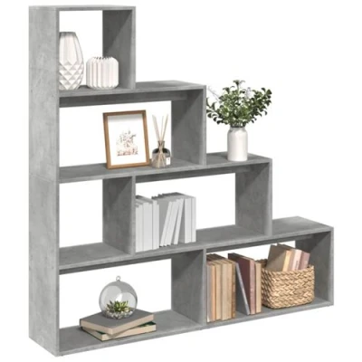 Image de vidaXL Étagère séparatrice de pièce à 4 niveaux gris béton857997