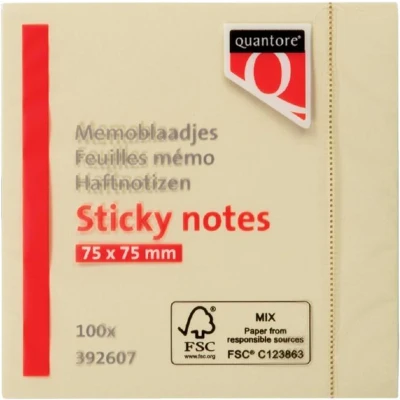 Afbeelding van Quantore memoblok 75 x mm geel (100 vel)