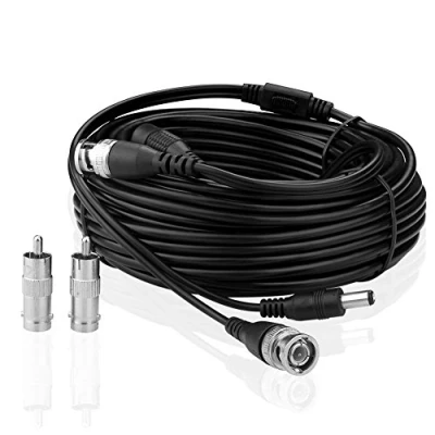 Afbeelding van SIENOC DC Power Beveiligingscamera CCTV kabel Video Wire BNC RCA DVR zwart 10 m