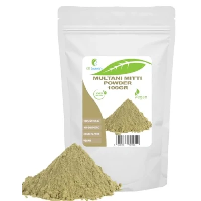 Afbeelding van Multani mitti klei 100 g gezichtsmaskers, lichaamsmaskers, haarmaskers, zachte peelings en scrubs, zeep maken, anti aging huidversteviging