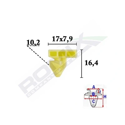 Afbeelding van Clip voor bevestiging van bekledingen ROMIX ROM C70589