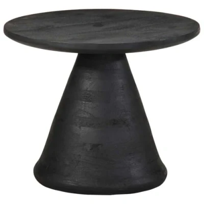 Afbeelding van vidaXL Bijzettafel Ø50x40 cm massief mangohout zwart