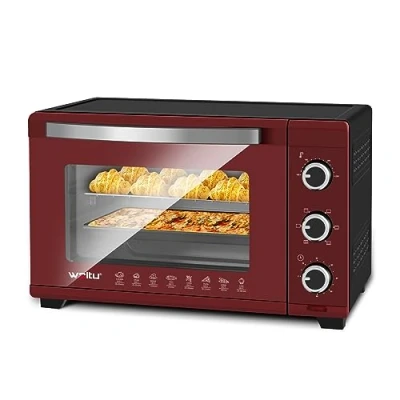 Afbeelding van WOLTU Elektrische oven 32 l, 1600 W, timer tot 60 minuten, instelbare temperatuur max. 230 C, bureauoven voor pizza, vis, cake, 5 kookmodi, zwart, BF12sz