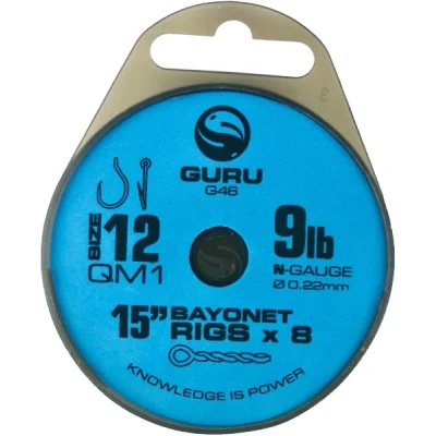 Afbeelding van Guru QM1 15&quot; Bayonet Rigs Onderlijnen 4 Maten Haak 12 0.19mm