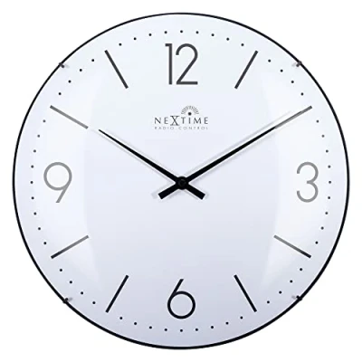Afbeelding van Nextime Ne 3157Wirc Atoomklok Wit 35Cm Radiogestuurd Wandklok Koepelvormig Glas &quot;