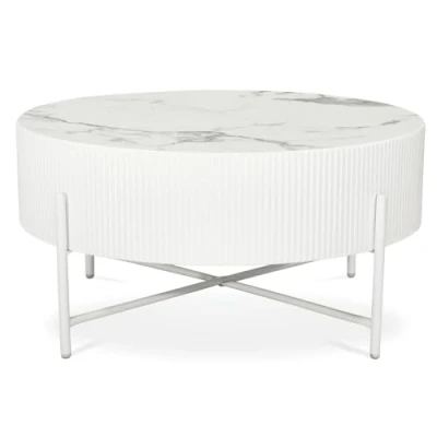 Afbeelding van Salontafel Milo Wit Ø80cm Giga Meubel