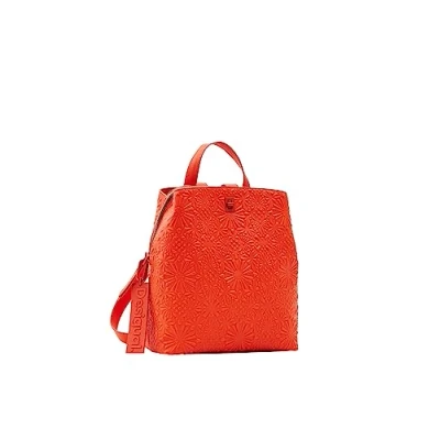 Afbeelding van Desigual Small Geometric Embossed Rugzak, Dames, Maat: One Size, Orange